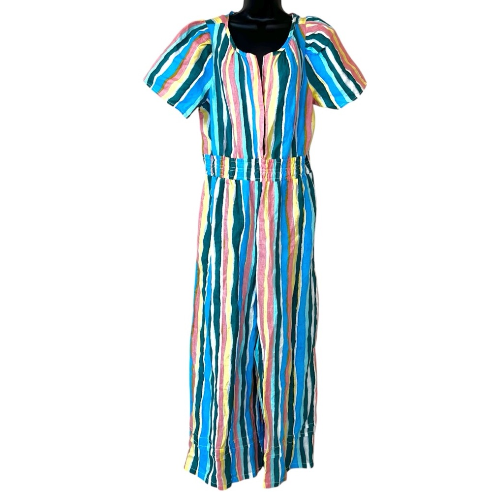 Anthropologie The Somerset Wide Leg Linen Jumpsuit